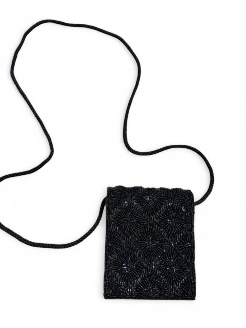 Vintage Black Beaded Crossbody bag